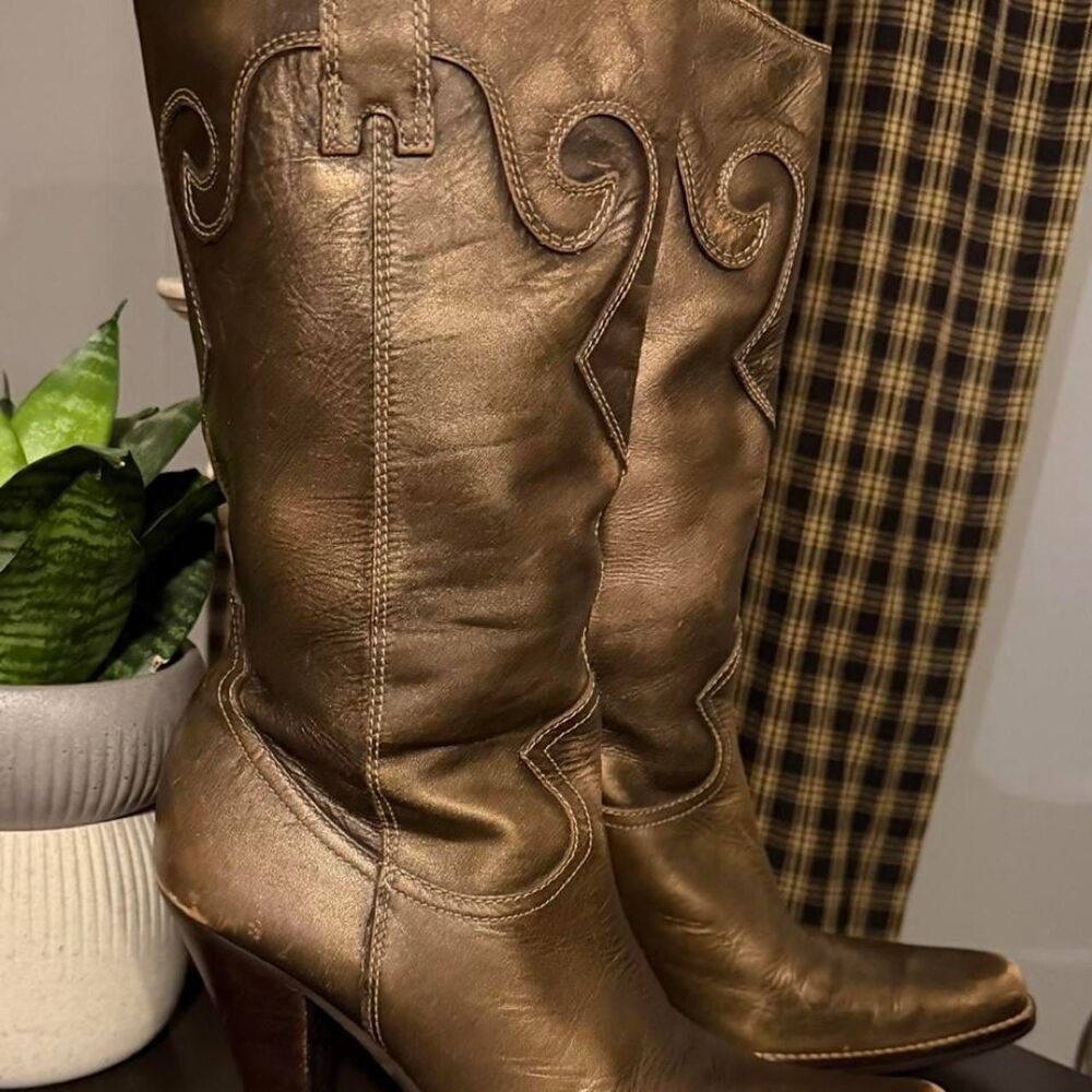 Steve-madden Women's Gold and Brown Boots